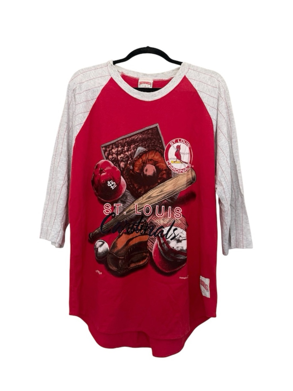 Vintage Nutmeg St Louis Cardinals Baseball Tee Long Sleeve T-Shirt Graphic M